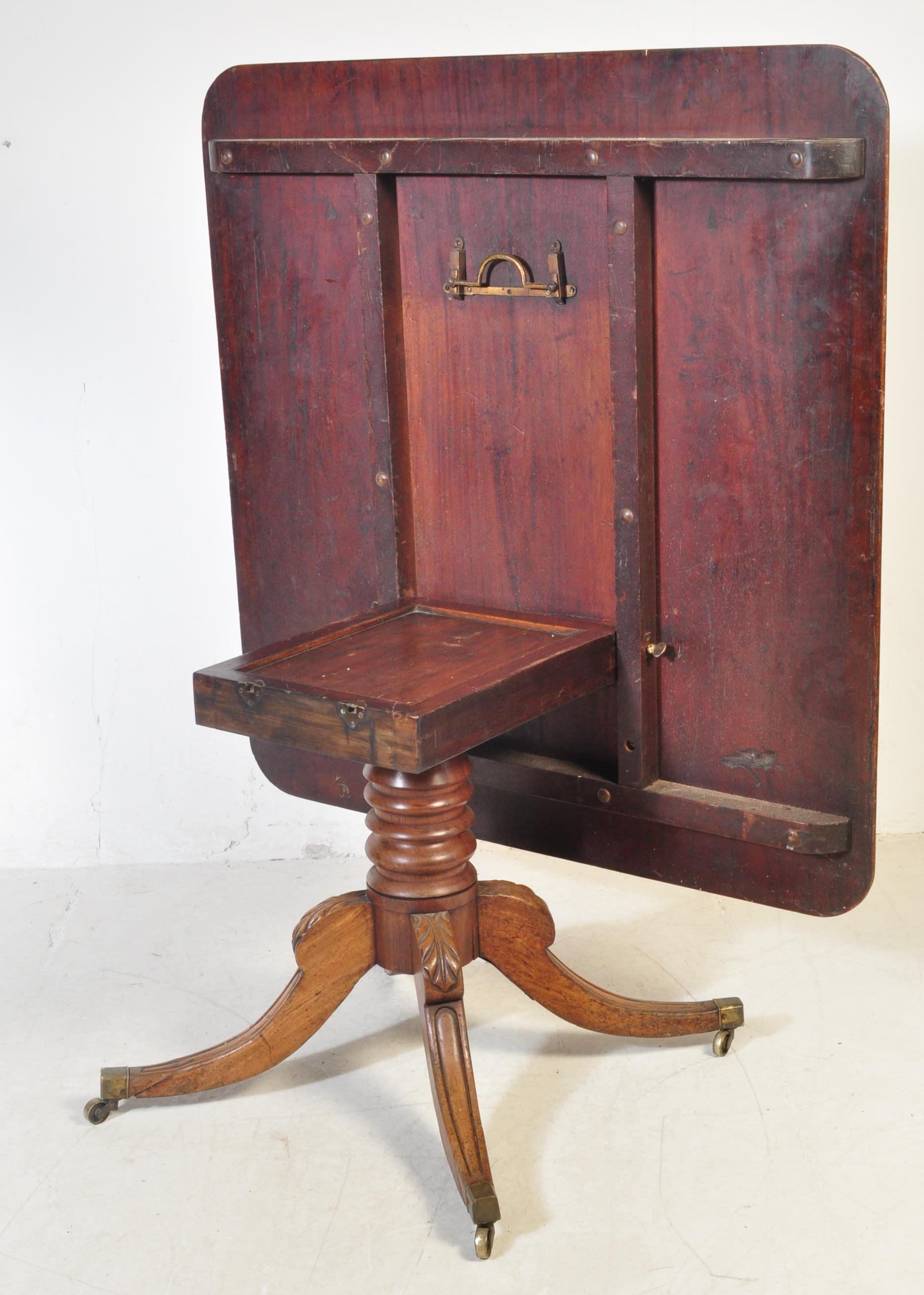 19TH CENTURY MAHOGANY TILT TOP PEDESTAL DINING TABLE - Image 5 of 7