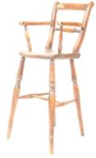 19TH CENTURY BEECH & ELM CHILDRENS WINDSOR HIGH CHAIR