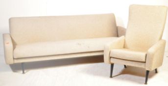 MID CENTURY RETRO SOFA DAY BED & MATCHING ARMCHAIR