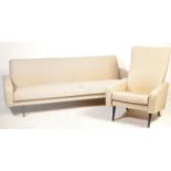 MID CENTURY RETRO SOFA DAY BED & MATCHING ARMCHAIR