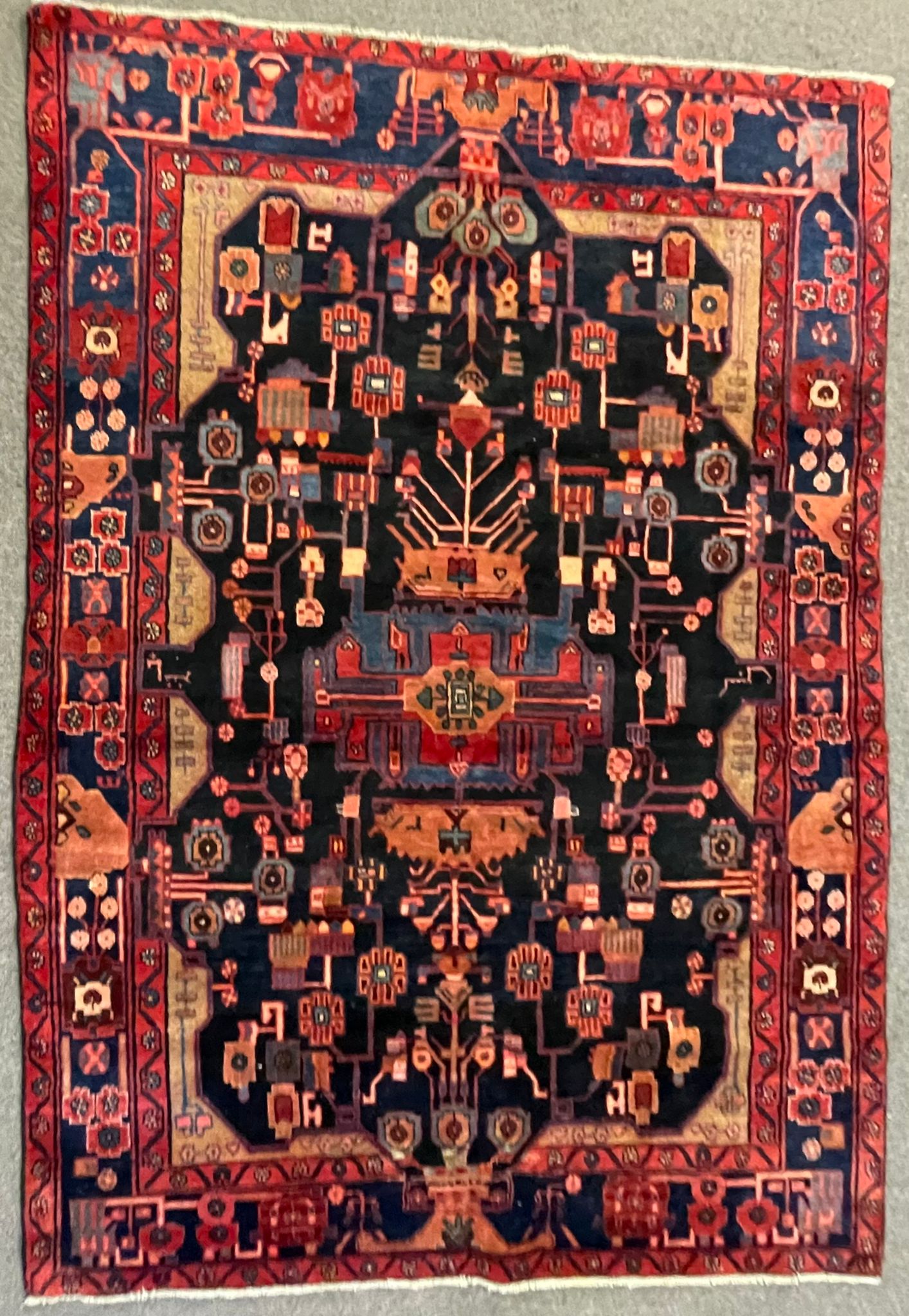 VINTAGE 20TH CENTURY PERSIAN ISLAMIC NAHAWAND RUG CARPET