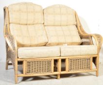 CONTEMPORARY DOUBLE SEATER BAMBOO WICKER CONSERVATORY SOFA