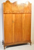 ART DECO WALNUT & MOTHER OF PEARL SUNBURST WARDROBE