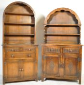 PAIR OF 20TH CENTURY DUTCH OAK DRESSERS