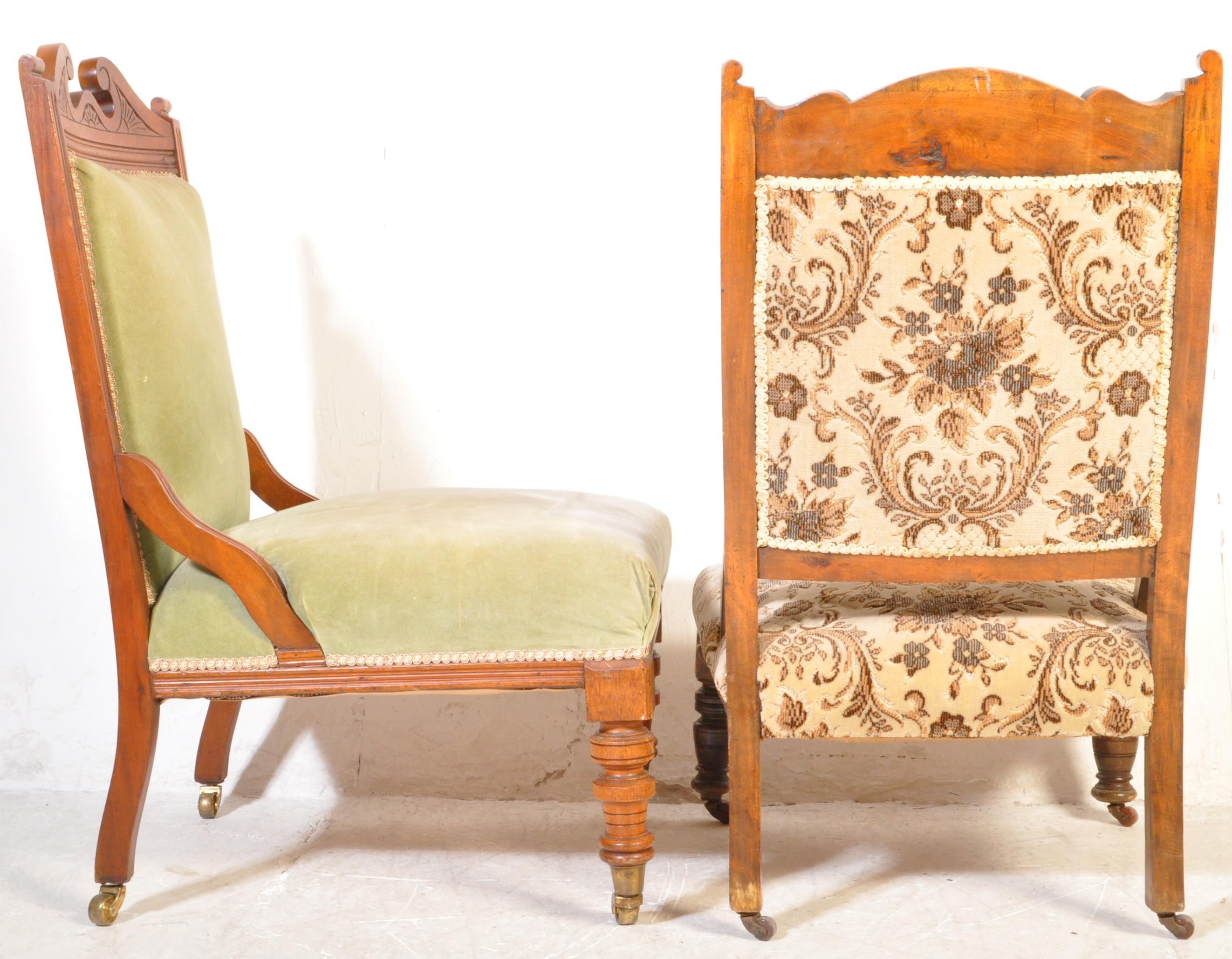 VICTORIAN 19TH CENTURY MAHOGANY LADIES ARMCHAIR & OTHER - Image 4 of 4