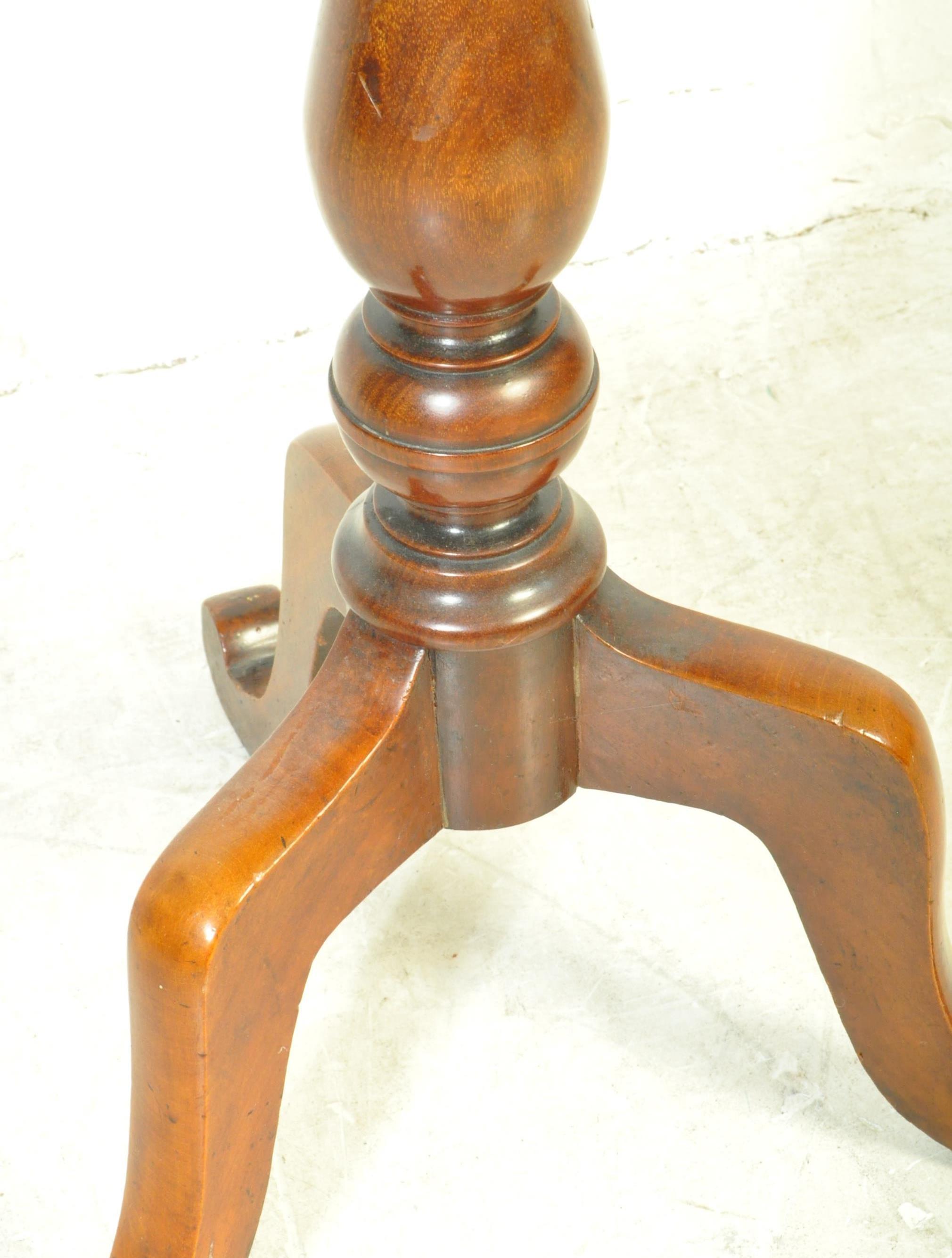 19TH CENTURY SOLID MAHOGANY TRIPOD PEDESTAL WINE TABLE - Image 3 of 4