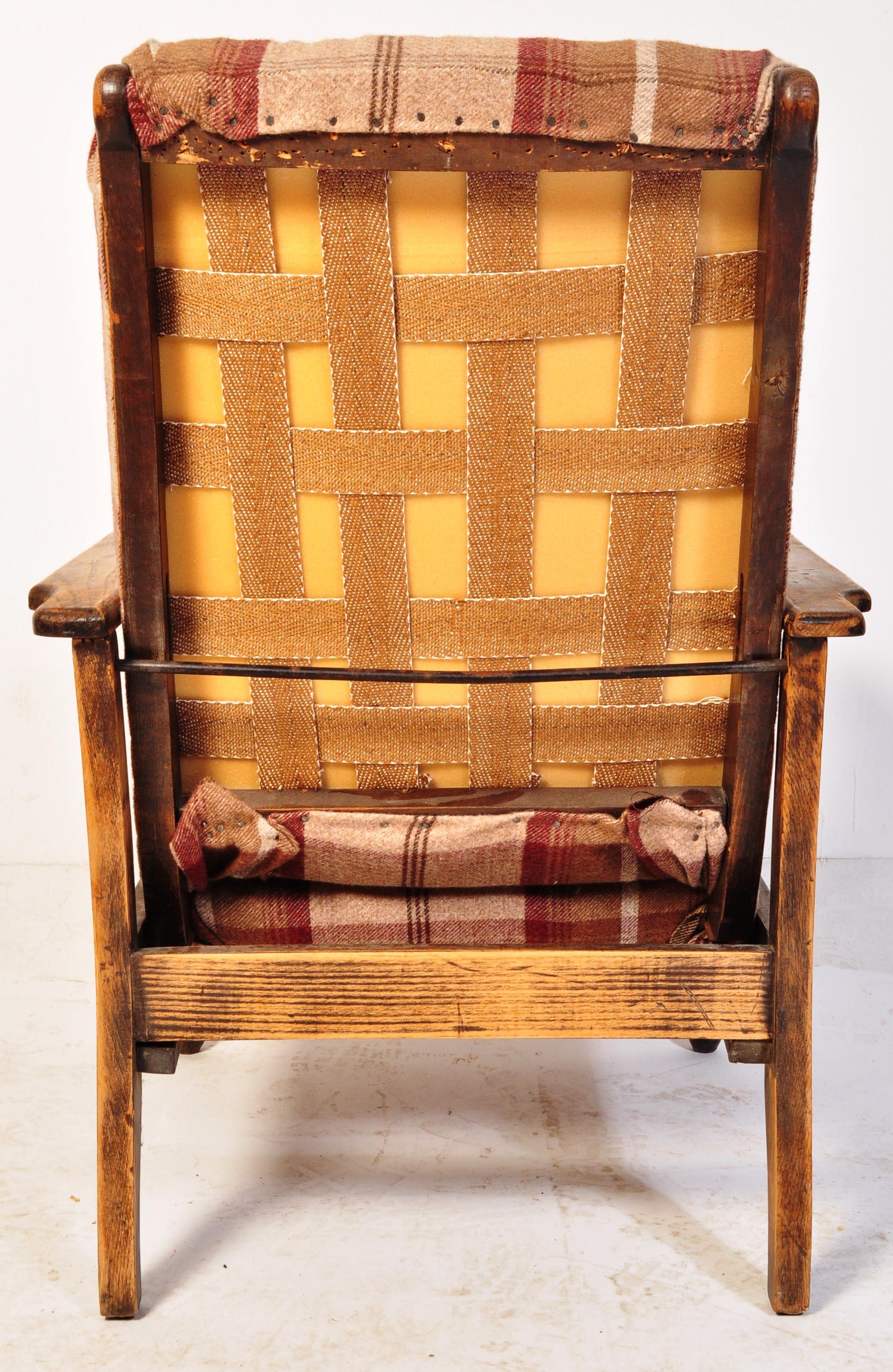 EARLY 20TH CENTURY 1920S OAK FIRESIDE ARMCHAIR - Image 8 of 10