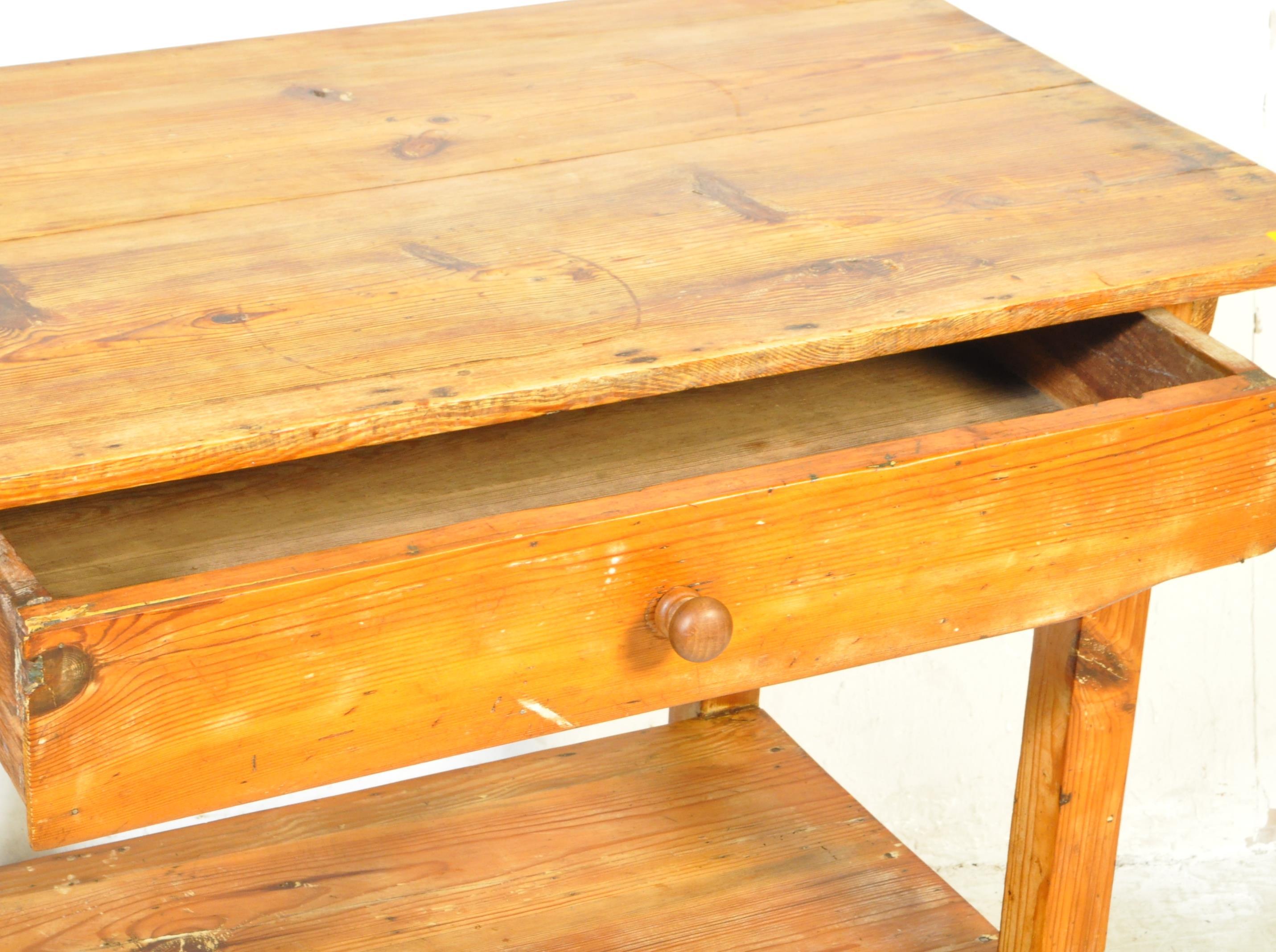 19TH CENTURY VICTORIAN COUNTY PINE SCULLERY TABLE - Image 4 of 5