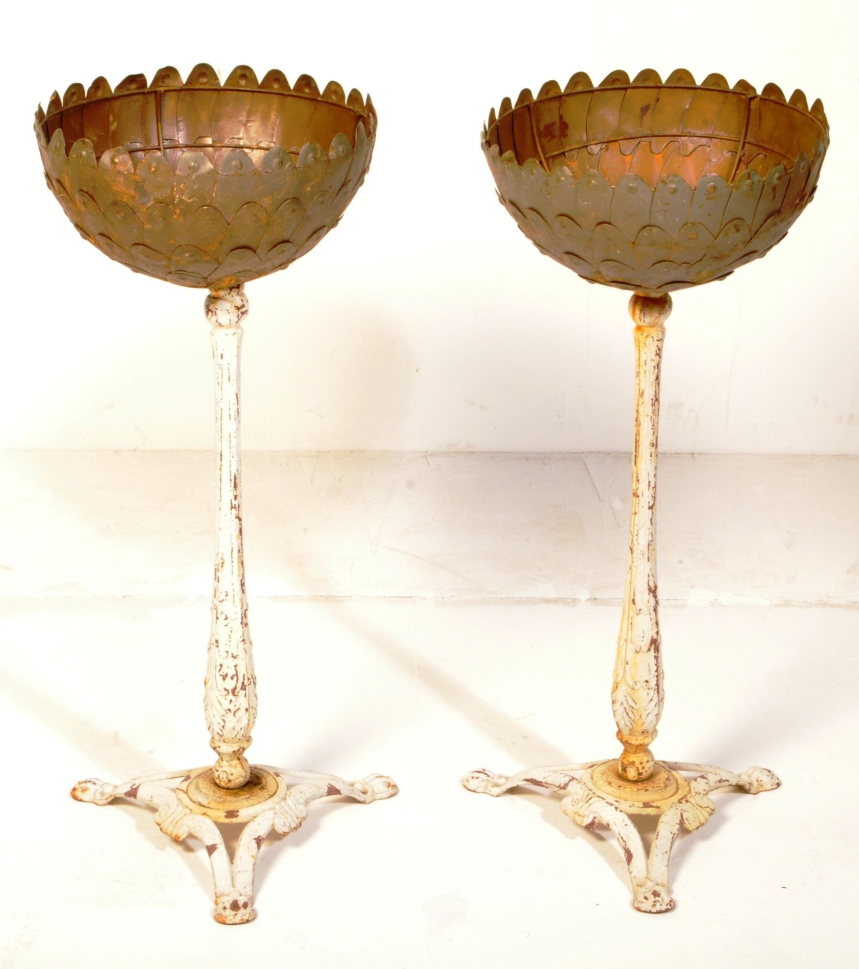 PAIR OF VINTAGE CAST IRON & METAL PLANT STANDS - Image 2 of 6