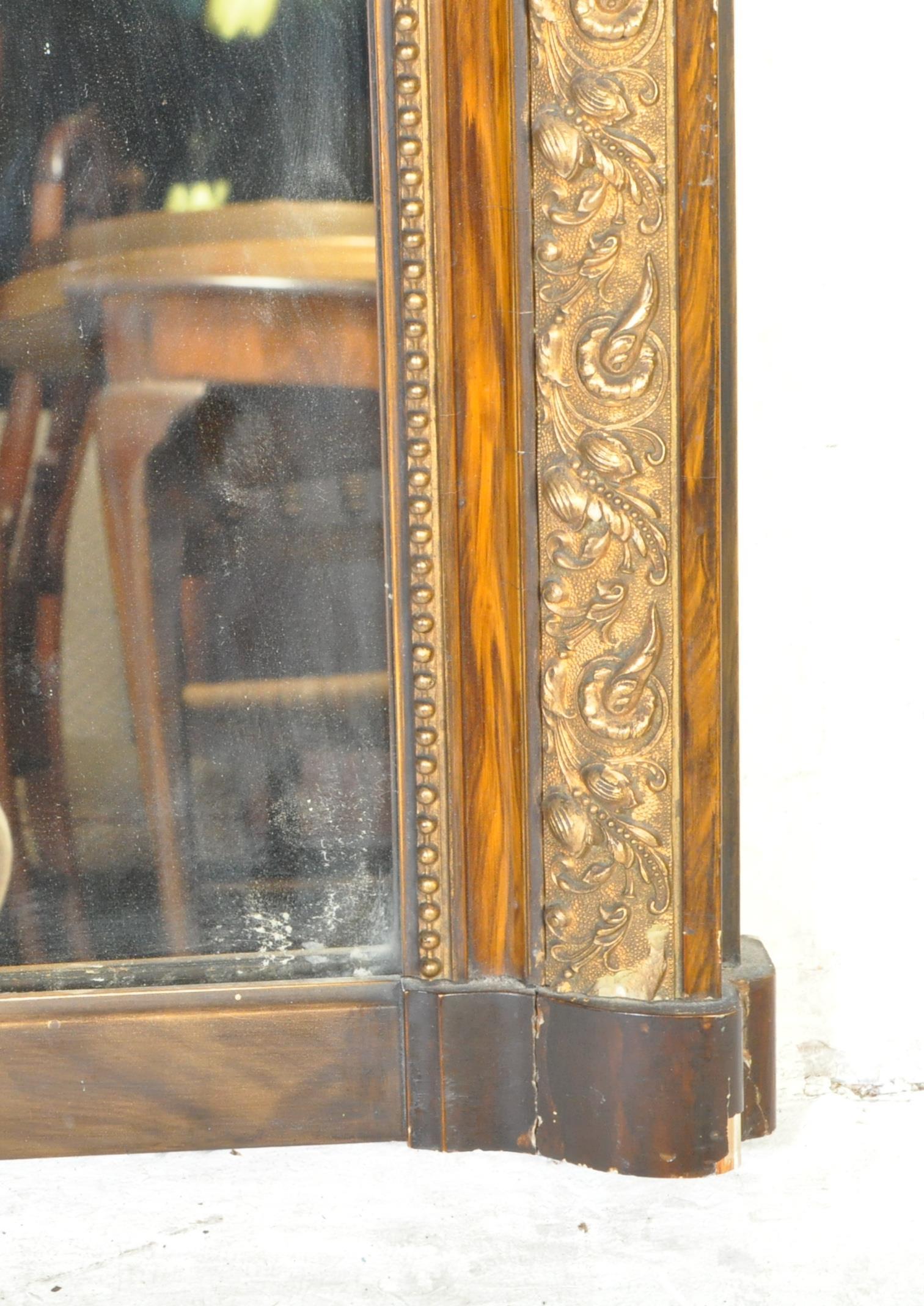 19TH CENTURY VICTORIAN OVERMANTEL WALL MIRROR - Image 4 of 6