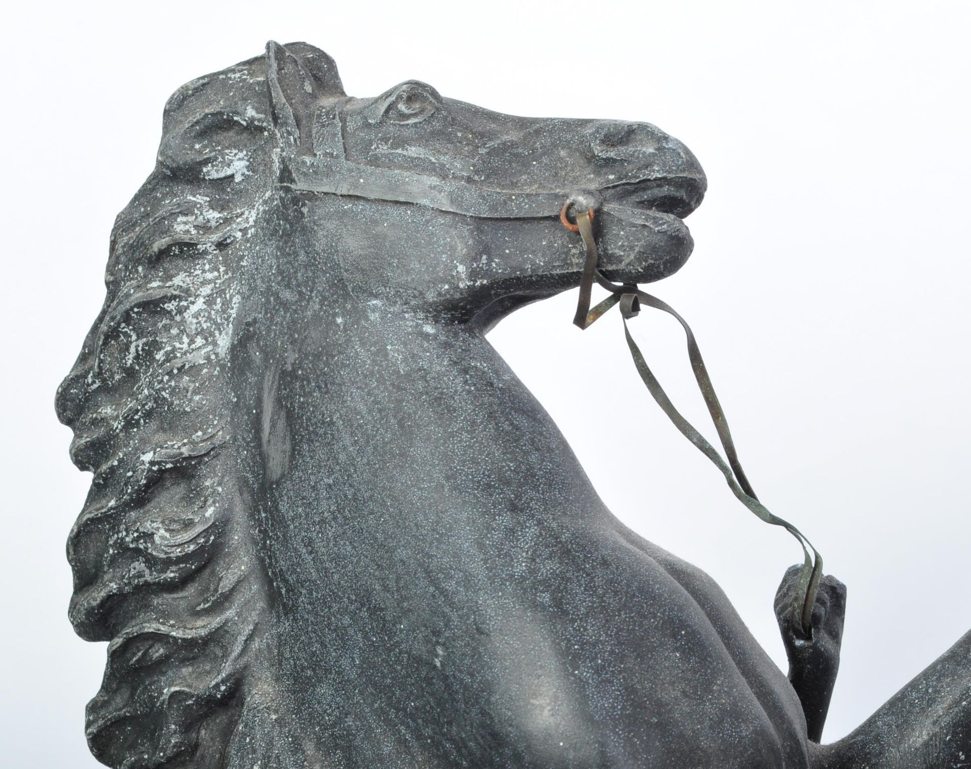 PAIR OF SPELTER MARLEY HORSE FIGURES - Bild 2 aus 6