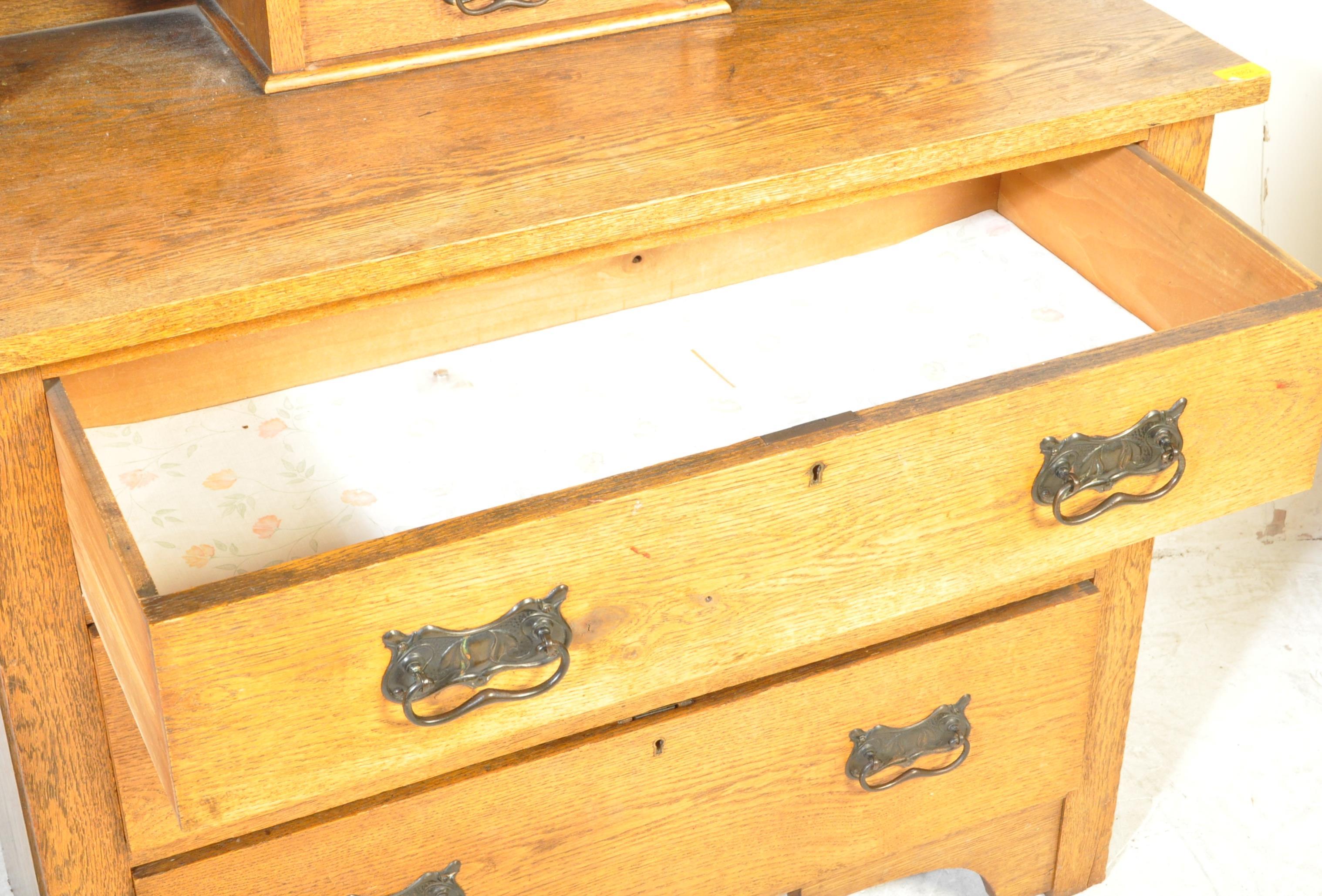 EDWARDIAN SATIN WALNUT DRESSING TABLE CHEST OF DRAWERS - Image 3 of 4