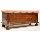 EARLY 20TH CENTURY CONVERTED OAK OTTOMAN