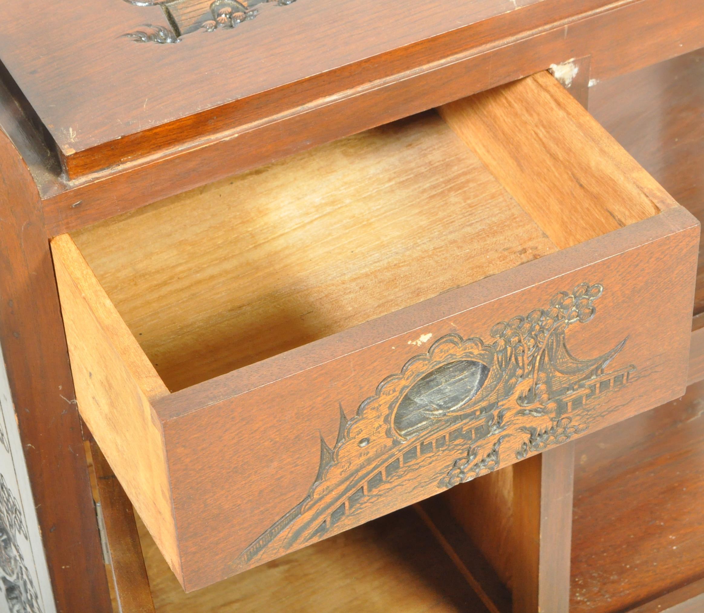 MID CENTURY CHINESE HARDWOOD HOSTESS TROLLEY TABLE - Image 4 of 5