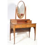 EDWARDIAN ART NOUVEAU MAHOGANY INLAID DRESSING TABLE