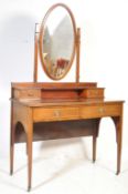 EDWARDIAN ART NOUVEAU MAHOGANY INLAID DRESSING TABLE