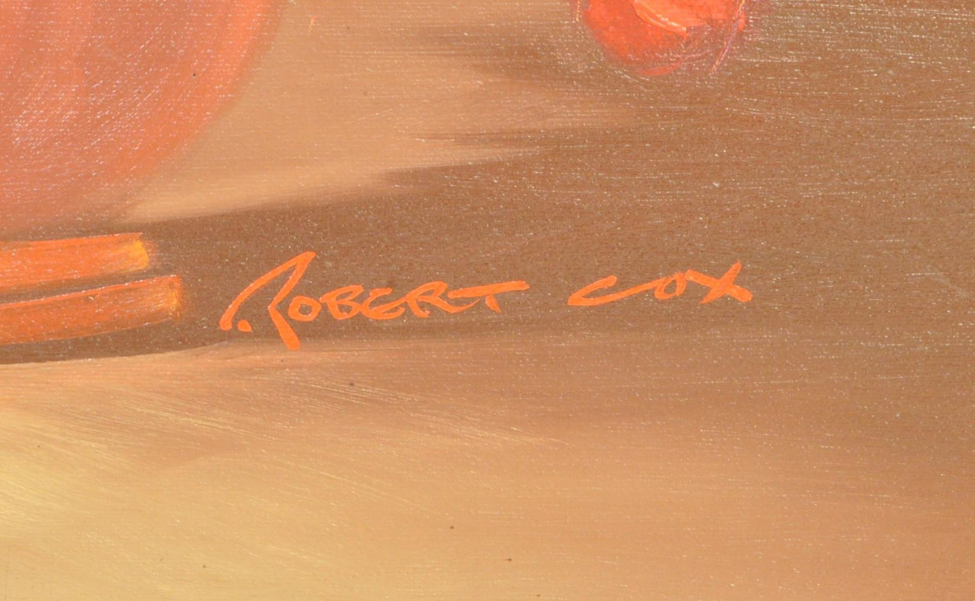 ROBERT COX (1934) SIGNED ACRYLIC ON BOARD - STILL LIFE - Image 4 of 5