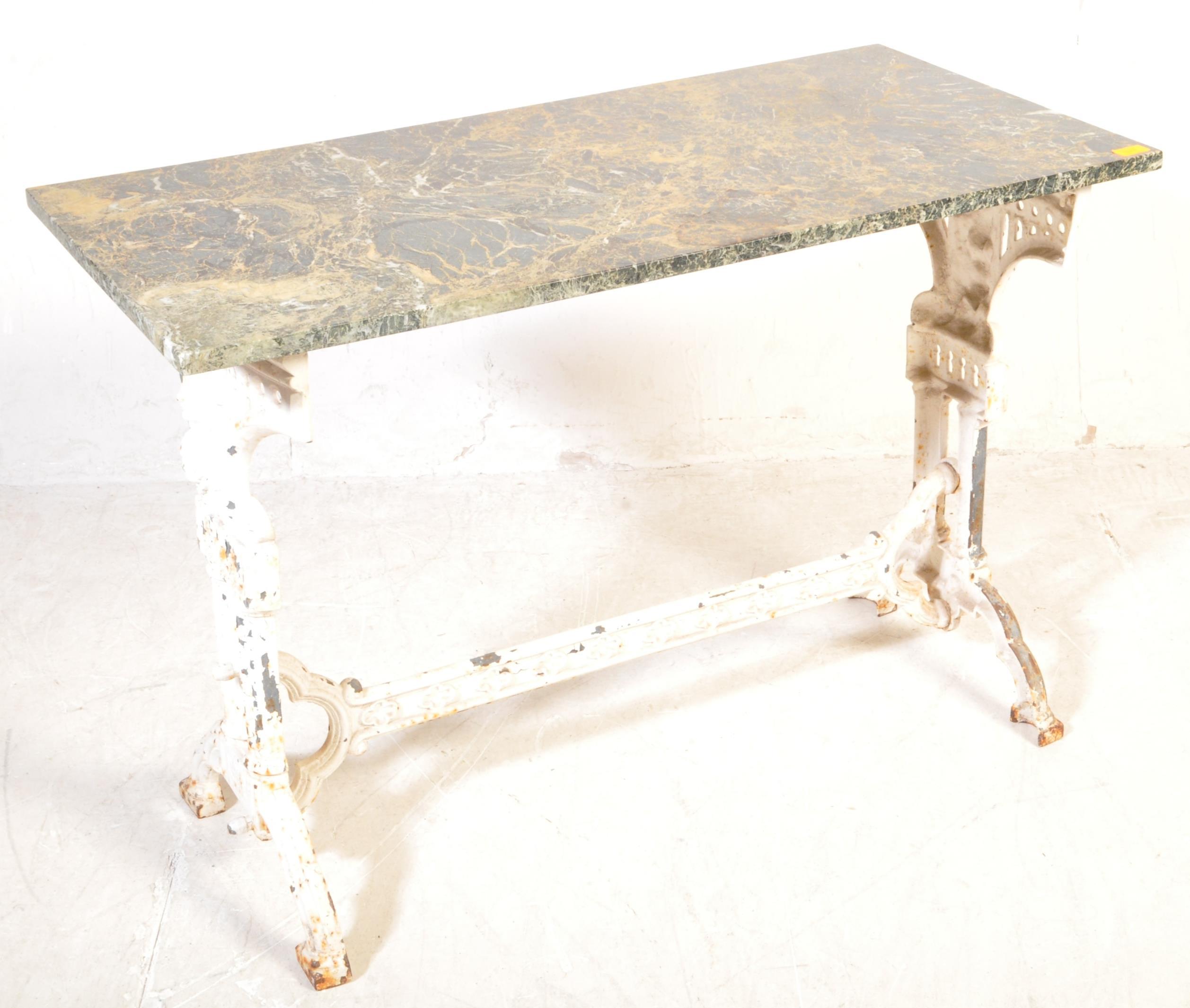 19TH CENTURY G HUFTON COBDEN TABLE CAST IRON & MARBLE