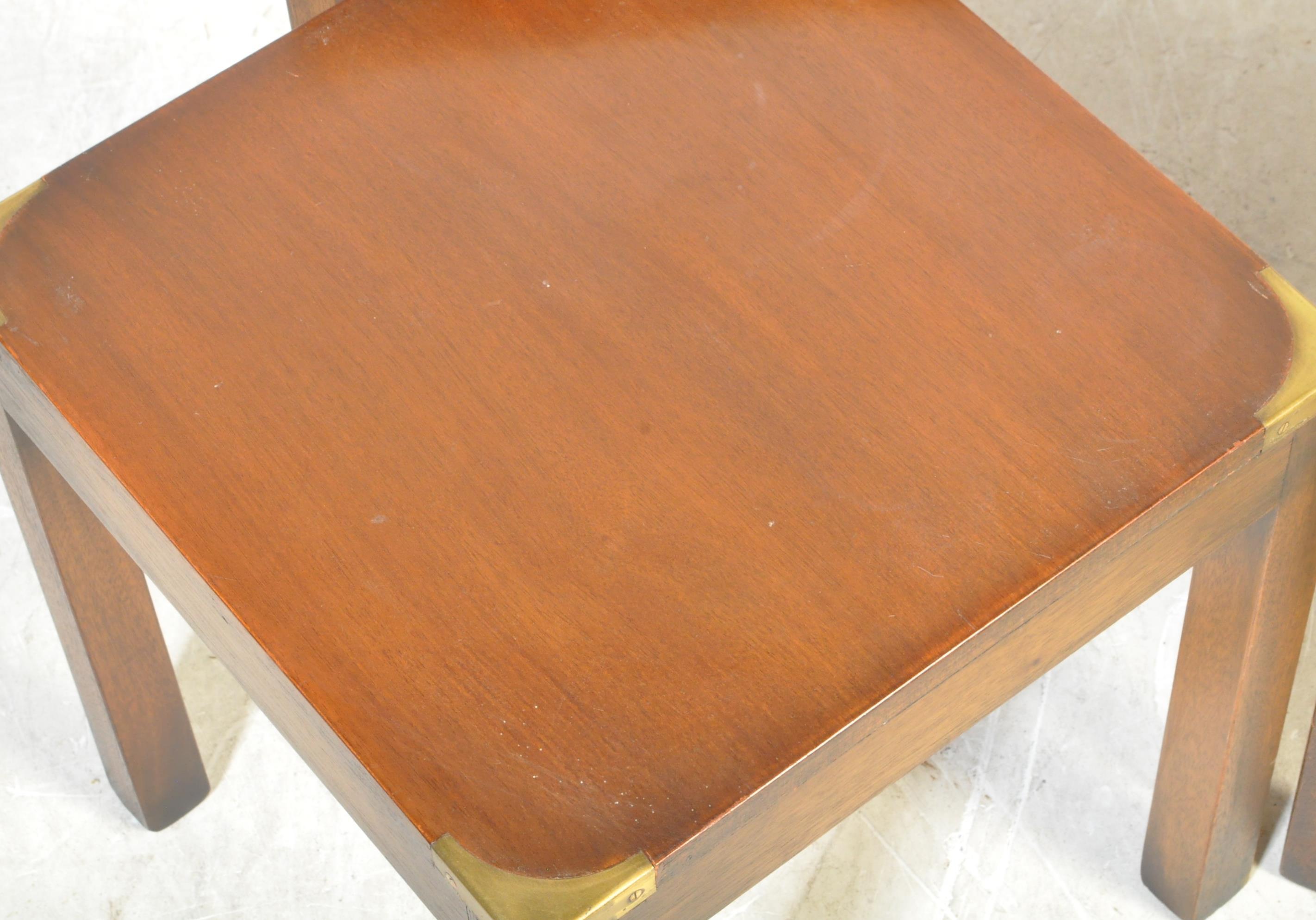 20TH CENTURY CAMPAIGN REVIVAL SIDE TABLES & COFFEE TABLE - Image 3 of 4