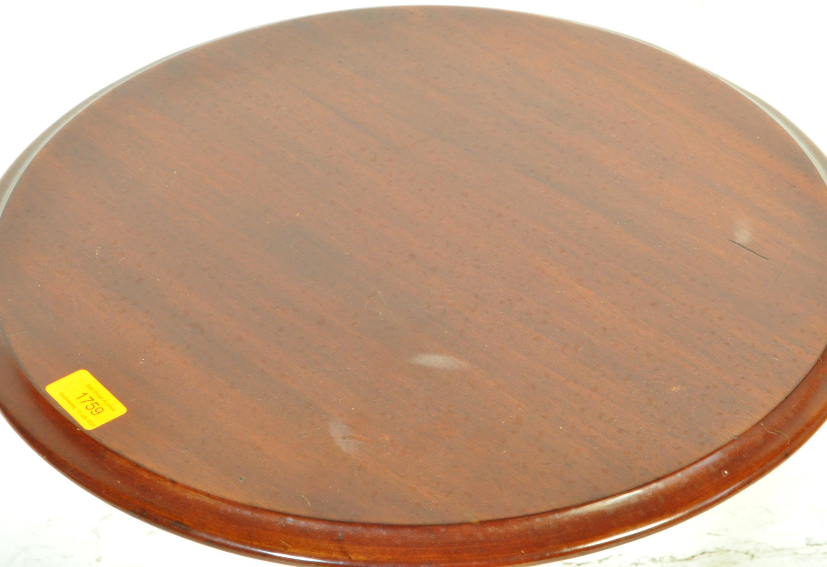 19TH CENTURY SOLID MAHOGANY TRIPOD PEDESTAL WINE TABLE - Image 2 of 4