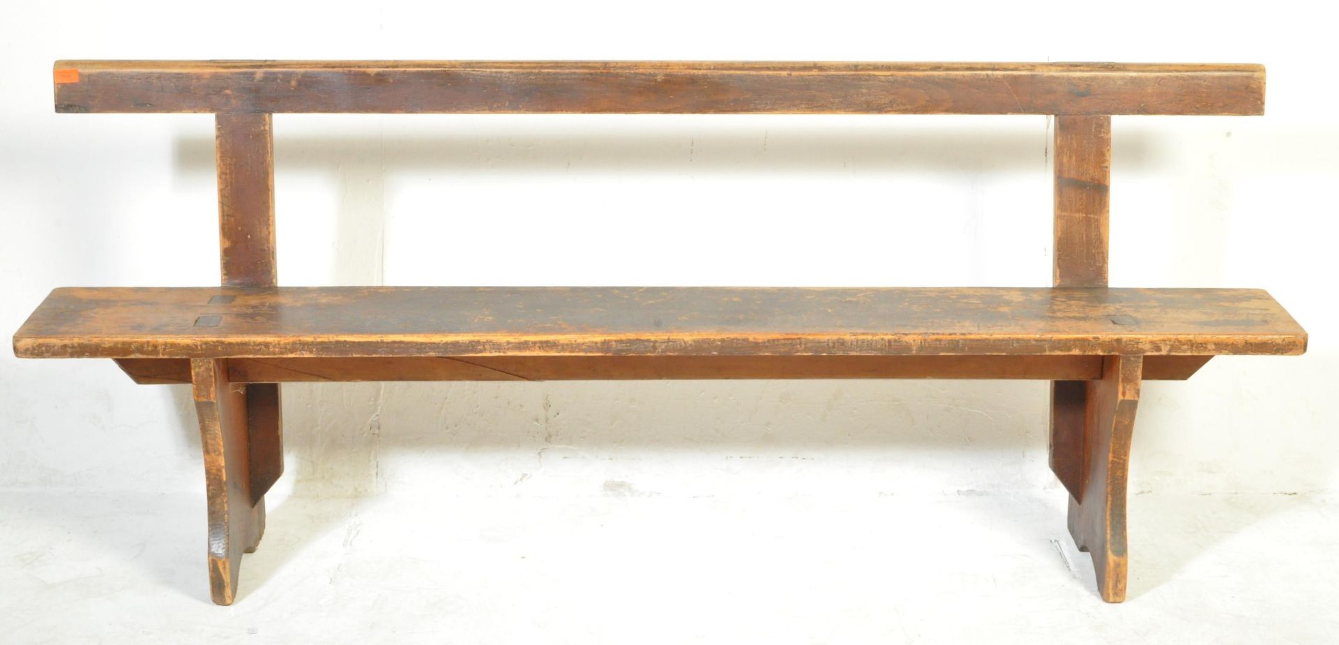 VINTAGE 20TH CENTURY PINE CHURCH ECCLESIATICAL BENCH