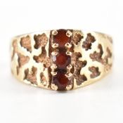 VINTAGE 1970S HALLMARKED 9CT GOLD & GARNET RING