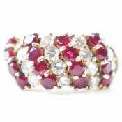 VINTAGE GOLD DIAMOND & RUBY DOME RING