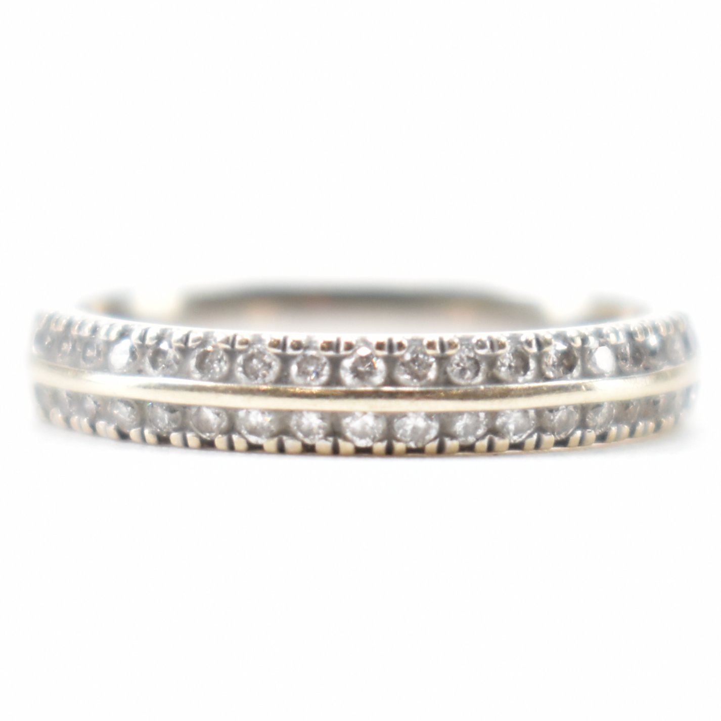 HALLMARKED 18CT GOLD & DIAMOND HALF ETERNITY RING