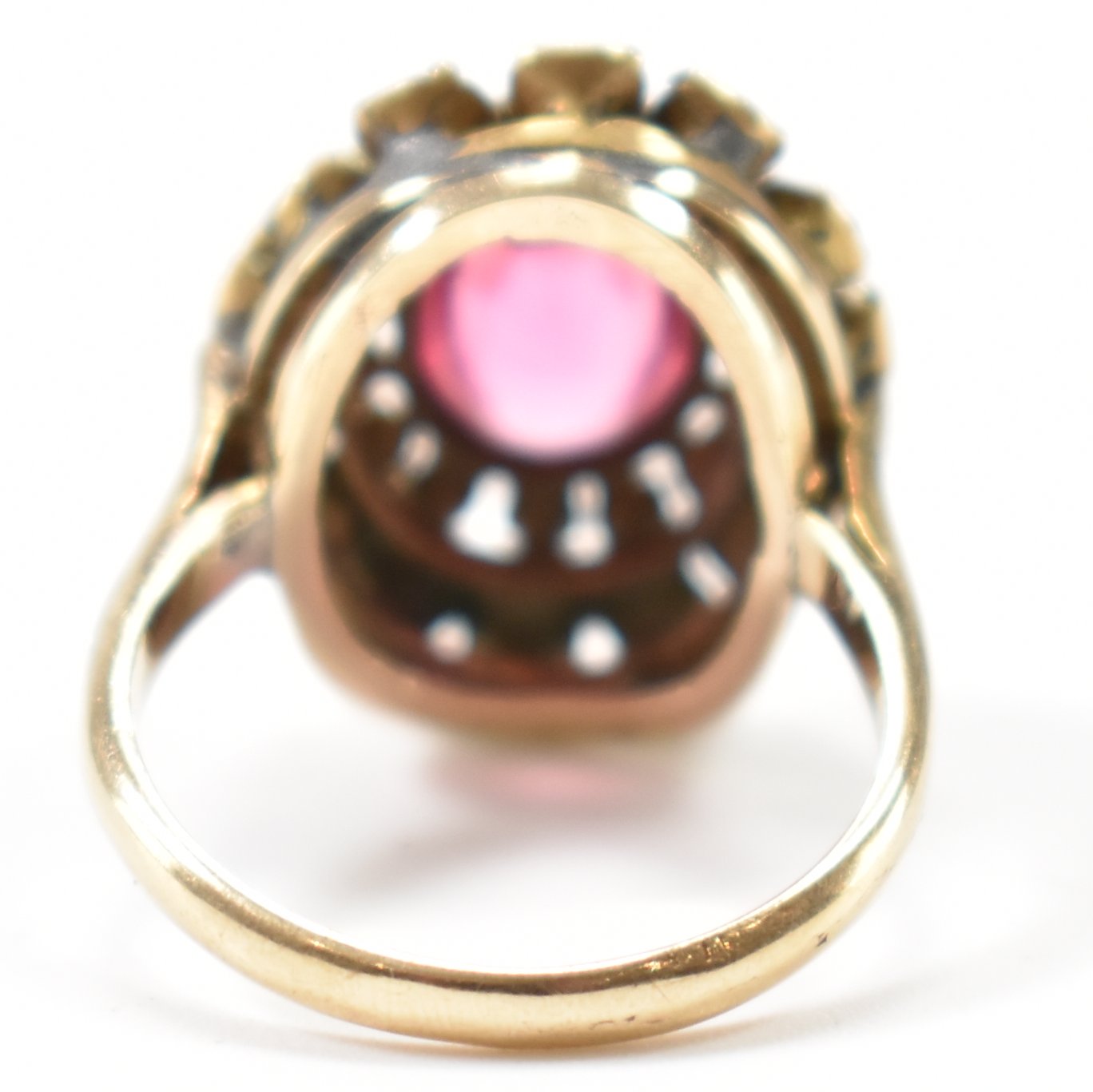 VINTAGE GOLD & COLOURED PASTE CLUSTER RING - Image 4 of 8