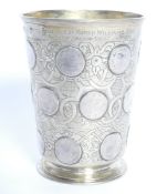 18TH CENTURY GERMAN COIN BEAKER INSET - MARIENGROSCHEN