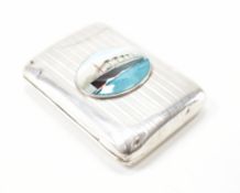 EDWARDIAN SILVER ENAMELLED CIGARETTE CASE