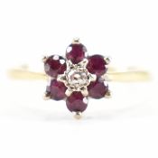 WITHDRAWN 18CT GOLD DIAMOND & RUBY CLUSTER RING