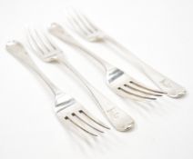 FOUR WILLIAM IV SILVER HALLMARKED FORKS