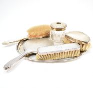 1920S ART DECO SILVER DRESSING TABLE SET