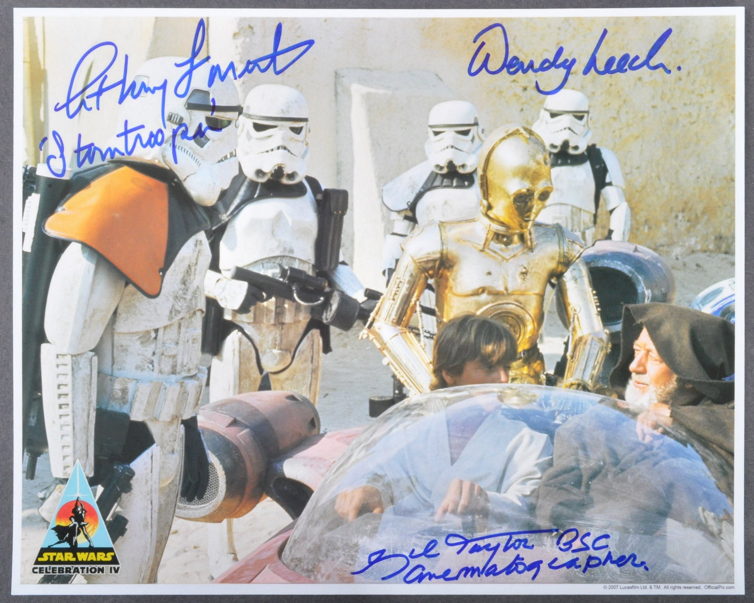 STAR WARS - TRIPLE-SIGNED NEW HOPE OFFICIAL PIX 8X10" PHOTO