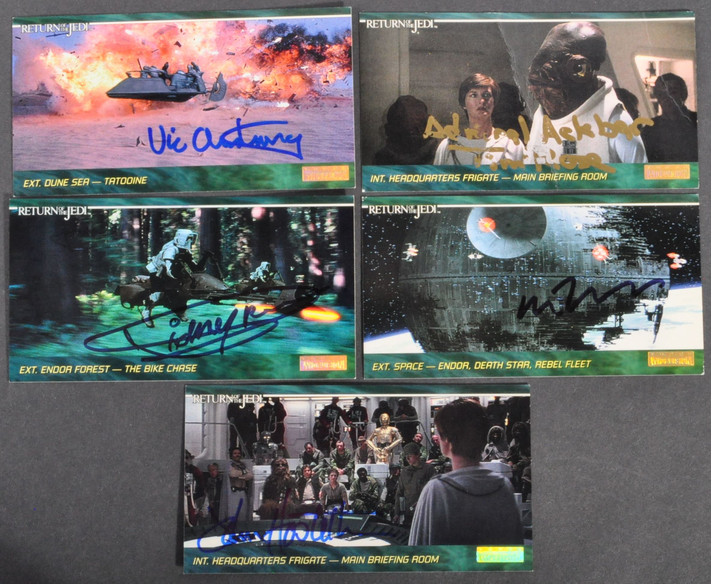 STAR WARS - ROTJ - TOPPS WIDEVISION AUTOGRAPHED TRADING CARDS