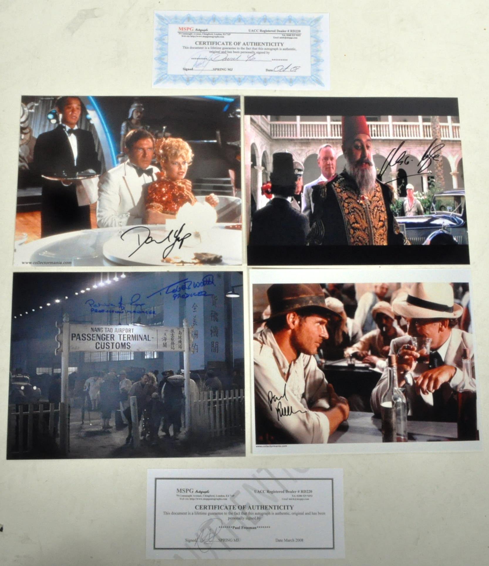 INDIANA JONES - COLLECTION OF SIGNED 8X10" PHOTOGRAPHS