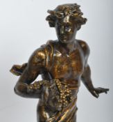 20TH CENTURY BRONZED METAL BACCHUS SCULPTURE