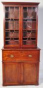 19TH CENTURY VICTORIAN MAHOGANY SECRETAIRE BOOKCASE