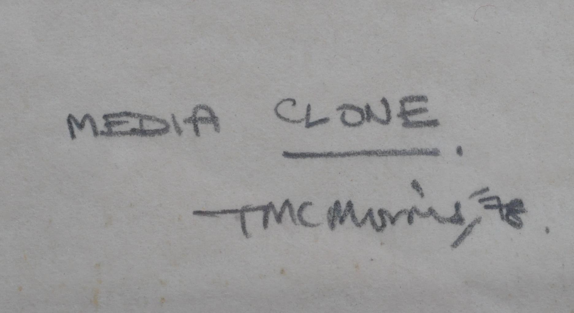 TMC MORRIS - MEDIA CLONE - 1978 - MIXED MEDIA PAINTING - Image 3 of 5
