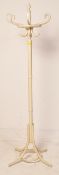 VINTAGE WHITE PAINTED FLOOR STANDING COAT RACK