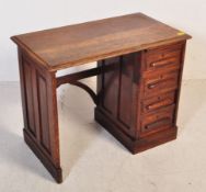 1920'S INDUSTRIAL STYLE CHILDRENS OAK KNEEHOLE DESK