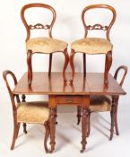 19TH CENTURY PEMBROKE TABLE & BALLOON BACK CHAIRS