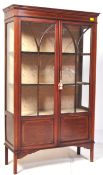 EDWARDIAN INLAID MAHOGANY GLAZED DISPLAY CABINET