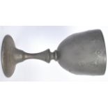 20TH CENTURY MEDIEVAL STYLE PEWTER GOBLET