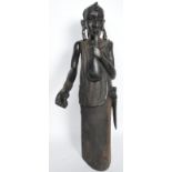 LARGE AFRICAN CARVED EBONY TRIBAL SCULPTURE