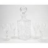 WATERFORD CRYSTAL STYLE GLASSES & DECANTER