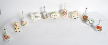 COLLECTION OF VINTAGE BONE CHINA ORNAMENTS & BELLS