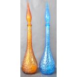 GENIE BOTTLES - TWO DECORATIVE ITALIAN GLASS DECANTERS