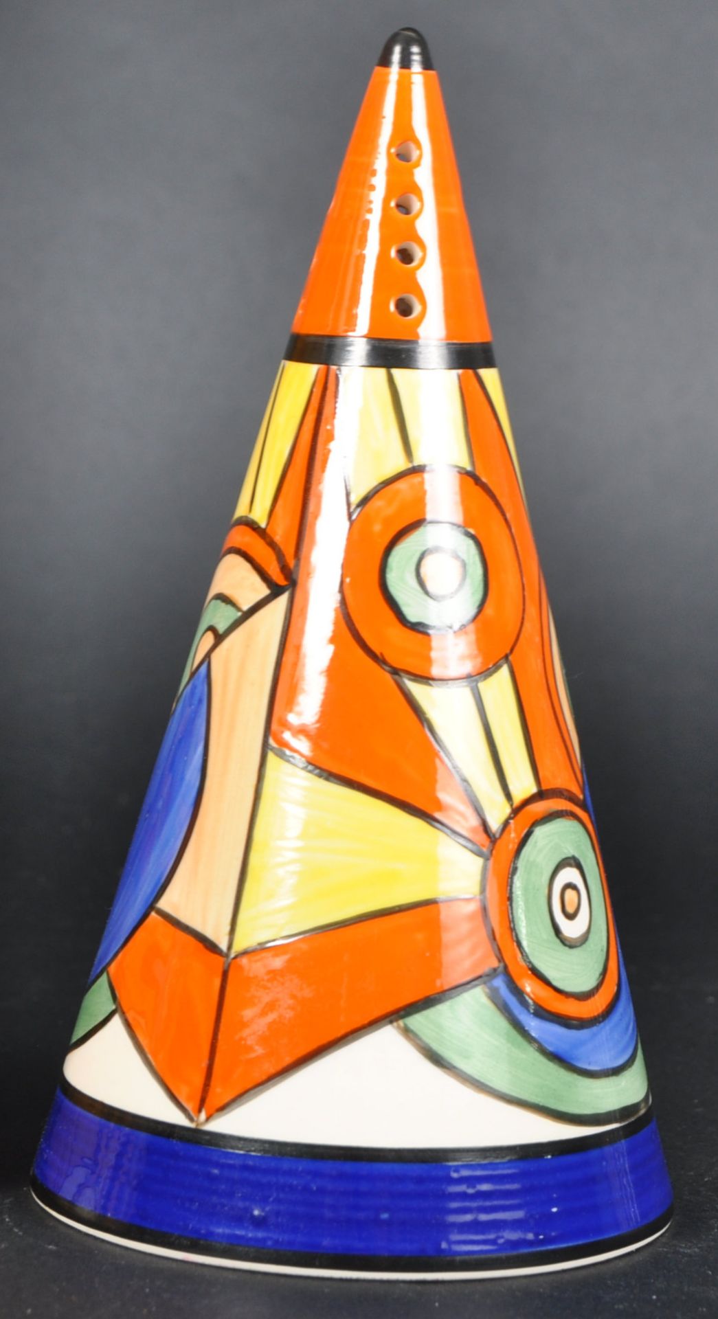 CLARICE CLIFF SLICED CIRCLE CONICAL SUGAR SIFTER - Image 2 of 6